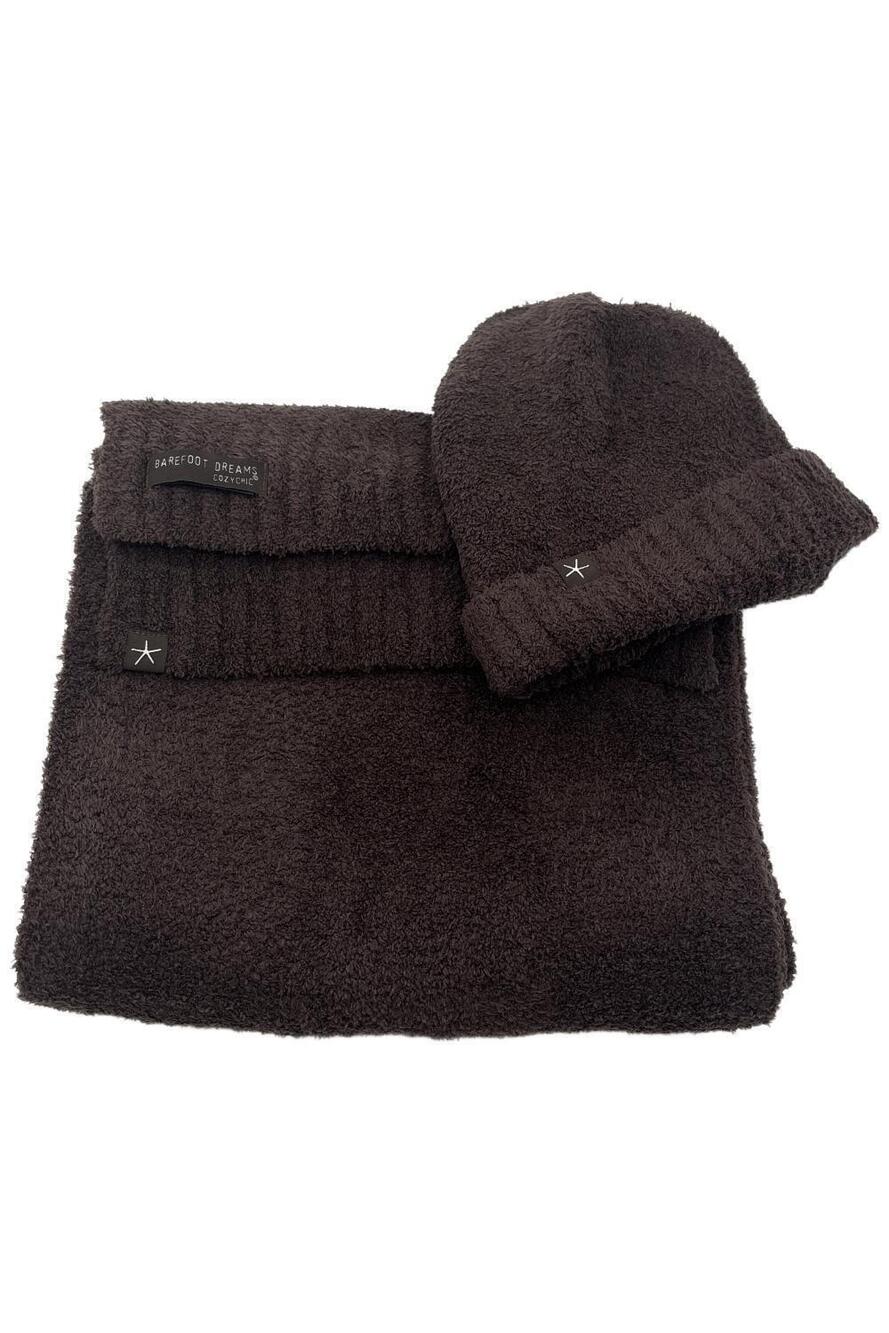 Barefoot Dreams Women's Beanie and Scarf Set Umber